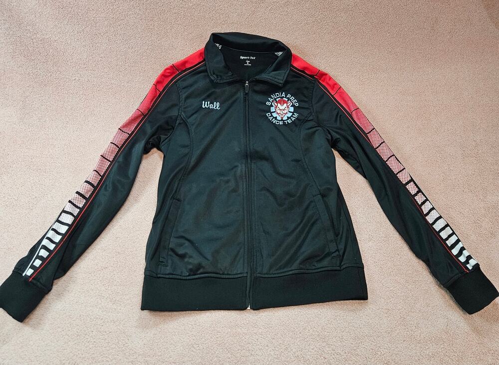 Sport-Tek Sandia Prep Dance Team Full Zip Track Jacket Black Red Ladies Small